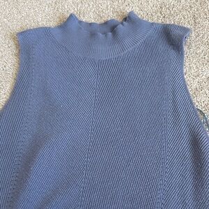 Freshman Ribbed Knit Top in Soft Blue